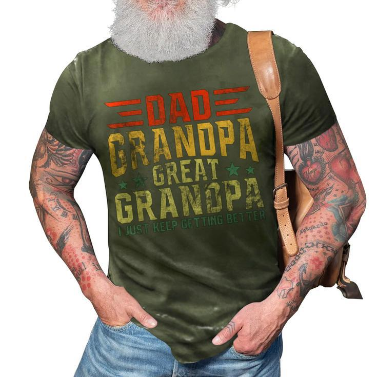 Mens Fathers Day From Grandkids Dad Grandpa Great Grandpa   3D Print Casual Tshirt