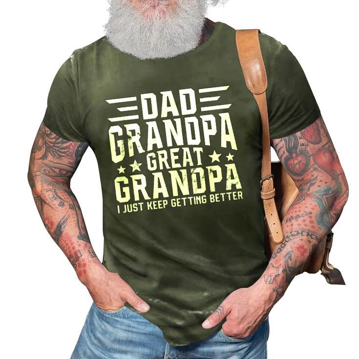 Mens Fathers Day From Grandkids - Dad Grandpa Great Grandpa 3D Print Casual Tshirt