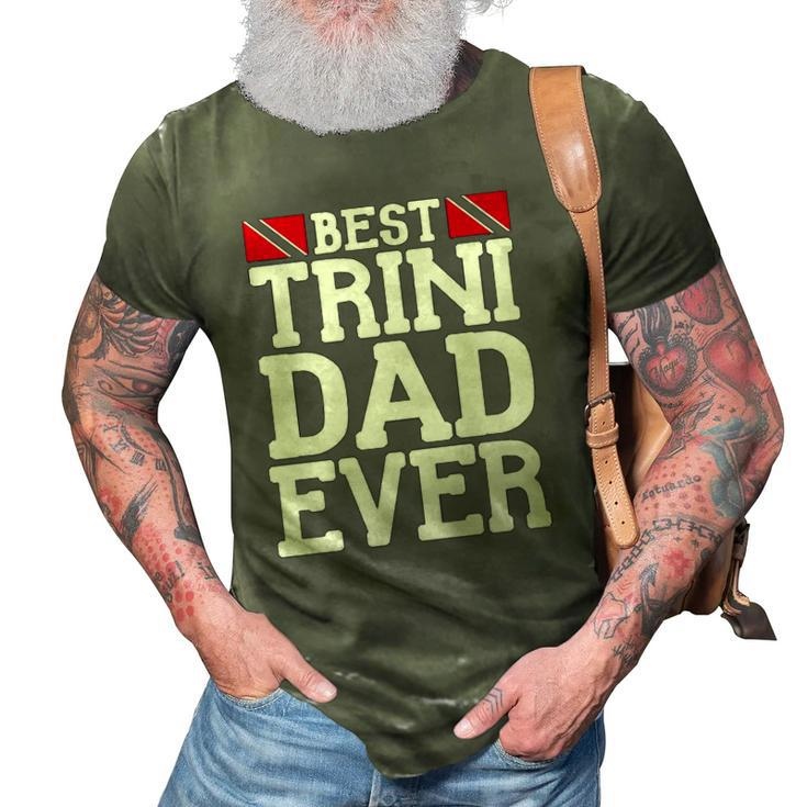 Mens Flag Castle Best Trini Dad Ever Fathers Day Trinidad  3D Print Casual Tshirt