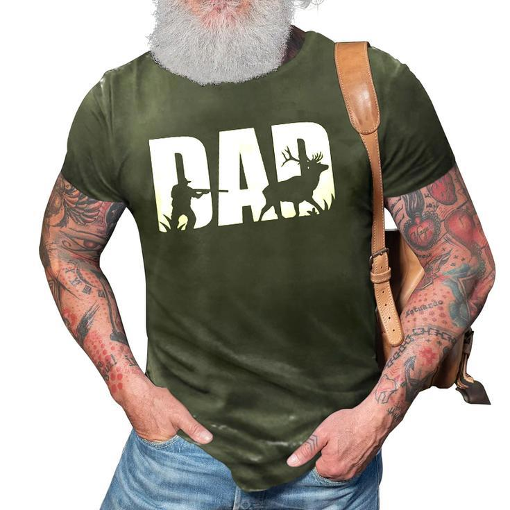 Mens Funny Dad Hunting Hunters Fun Lovers Fathers Day Hunting 3D Print Casual Tshirt