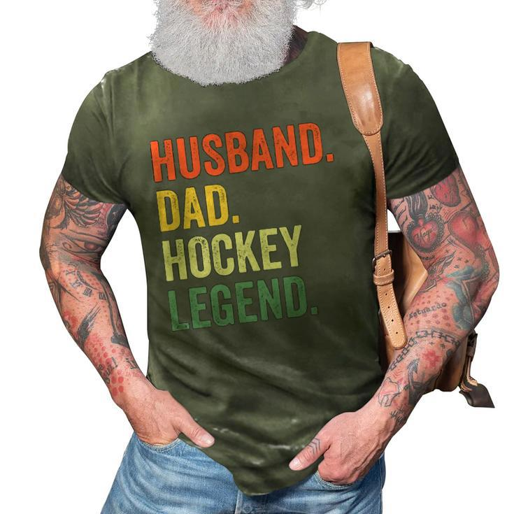 Mens Funny Hockey Player Husband Dad Hockey Legend Vintage 3D Print Casual Tshirt
