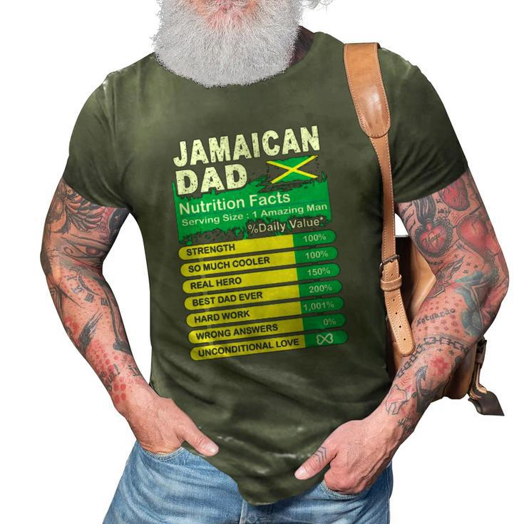 Mens Jamaican Dad Nutrition Facts Serving Size 3D Print Casual Tshirt
