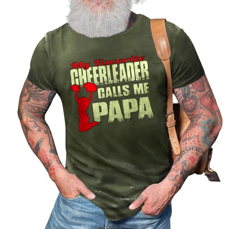 Mens My Favorite Cheerleader Calls Me Papa Cheer Papar 3D Print Casual Tshirt