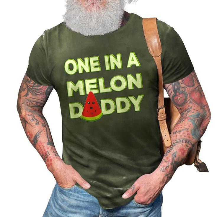 Mens One In A Melon Daddy Funny Watermelon Dad Fathers Day Gift 3D Print Casual Tshirt