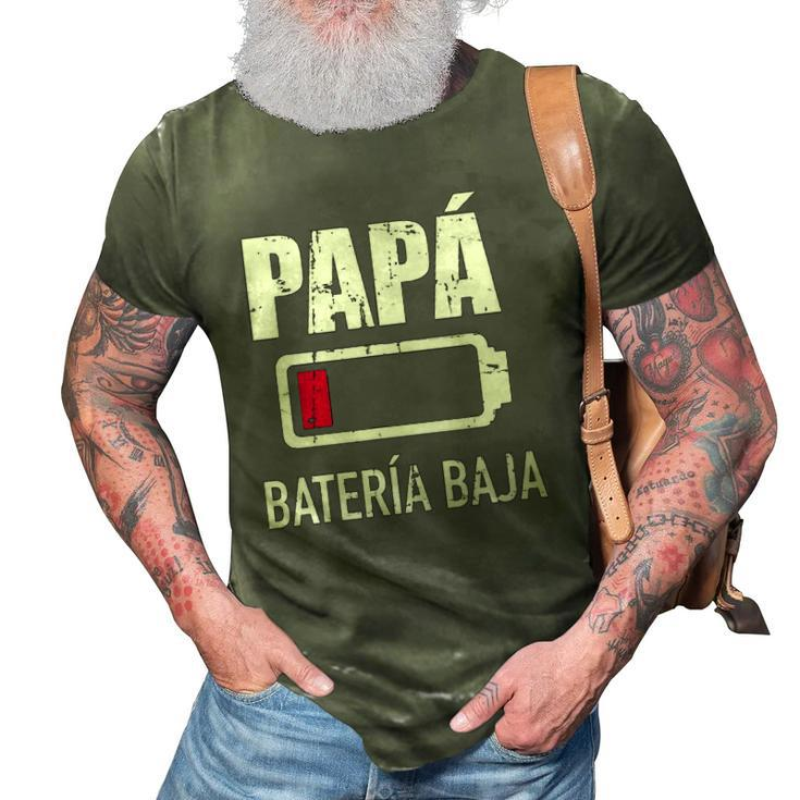 Mens Papá Batería Baja Para Día Del Padre 3D Print Casual Tshirt