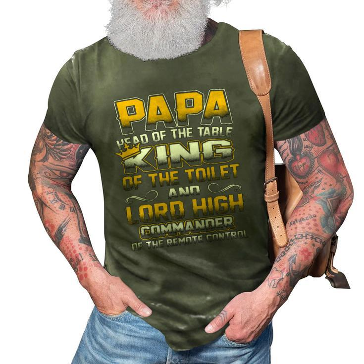 Mens Papa Head Of The Table King Of The Toilet - Fathers Gift 3D Print Casual Tshirt