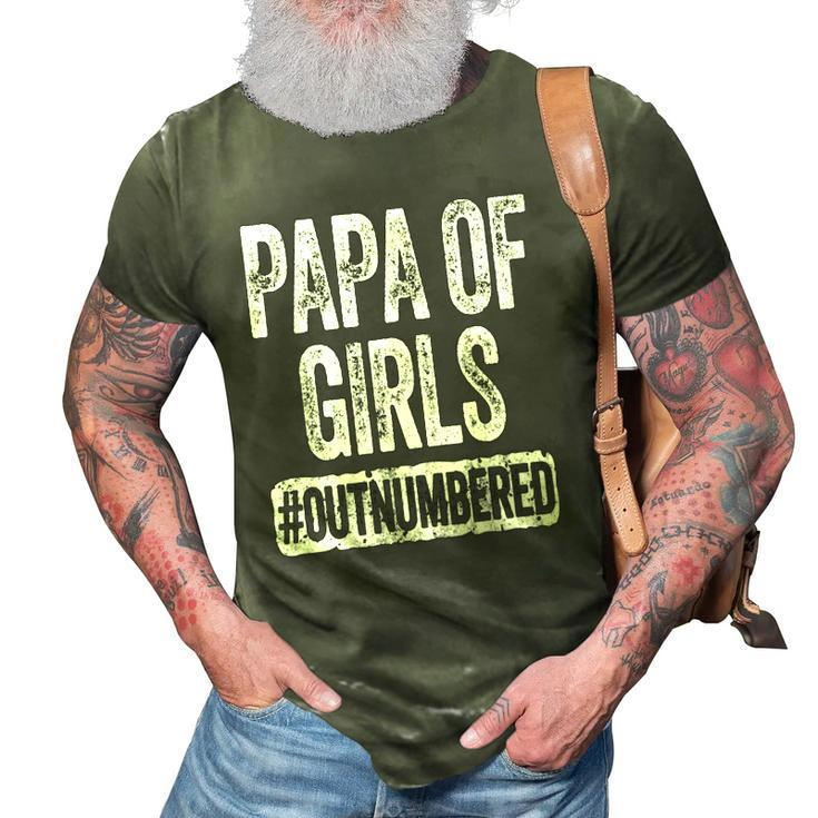 Mens Papa Of Girls Outnumbered Fathers Day 3D Print Casual Tshirt