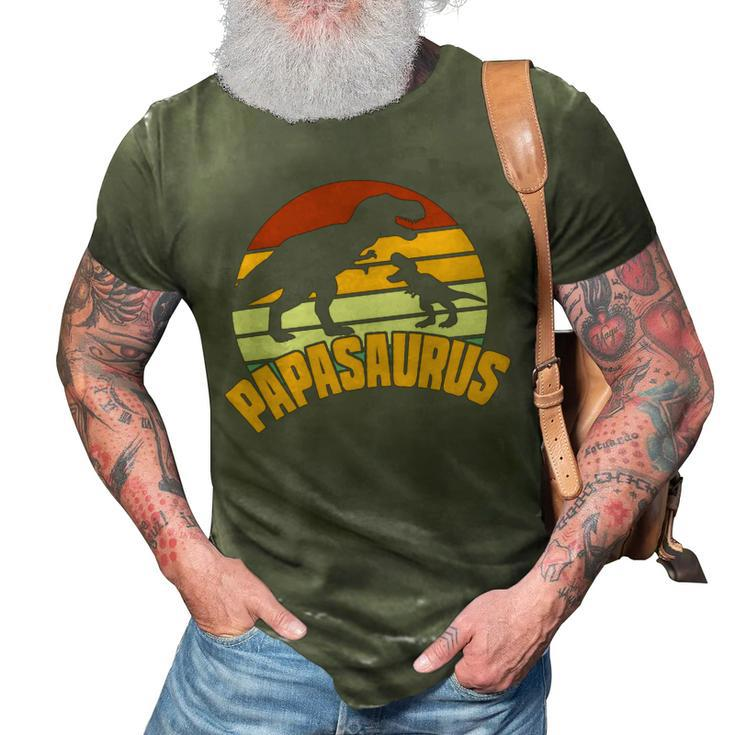 Mens Papasaurus Rex Funny Cute Dinosaur Fathers Day 3D Print Casual Tshirt
