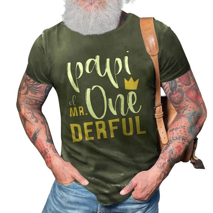 Mens Papi Of Mr Onederful 1St Birthday First One-Derful Matching 3D Print Casual Tshirt