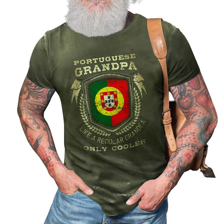 Mens Portuguese Grandpa Like A Regular Grandpa Only Cooler Funny 3D Print Casual Tshirt