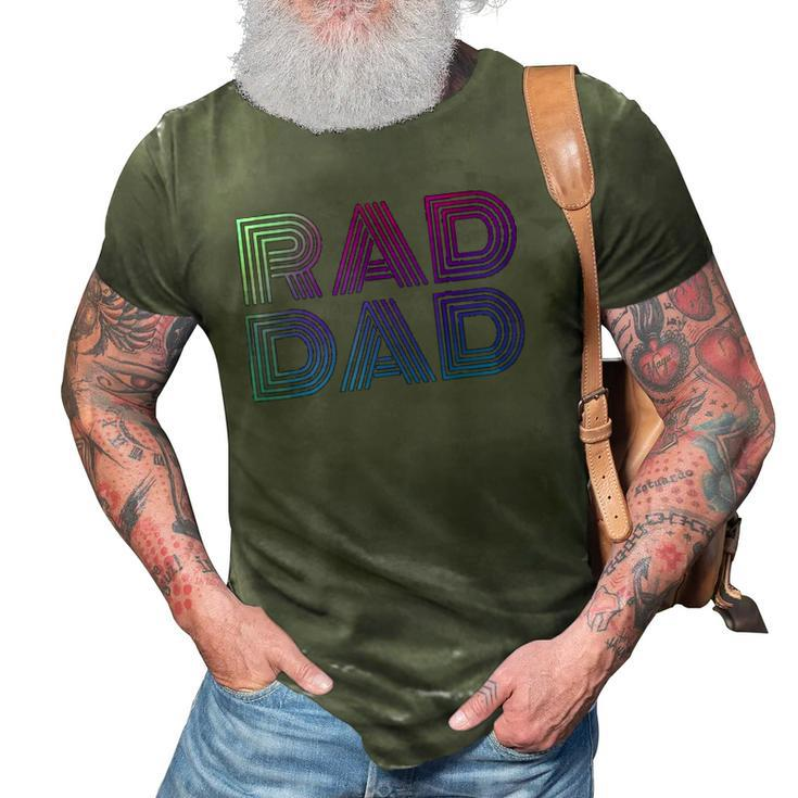 Mens Rad Dad 1980S Retro Fathers Day 3D Print Casual Tshirt
