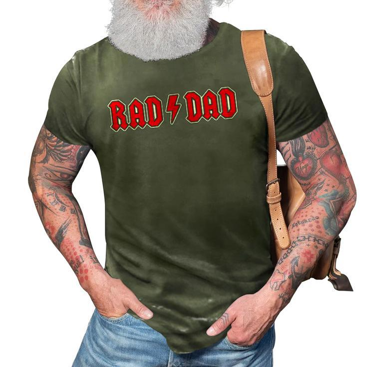 Mens Rad Dad Cool Vintage Rock And Roll Funny Fathers Day Papa 3D Print Casual Tshirt