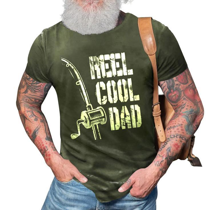 Mens Reel Cool Dad Fishing Daddy Mens Fathers Day Gift Idea 3D Print Casual Tshirt