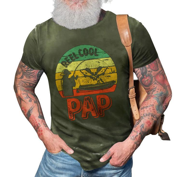 Mens Reel Cool Pap  Fisherman Christmas Fathers Day  3D Print Casual Tshirt