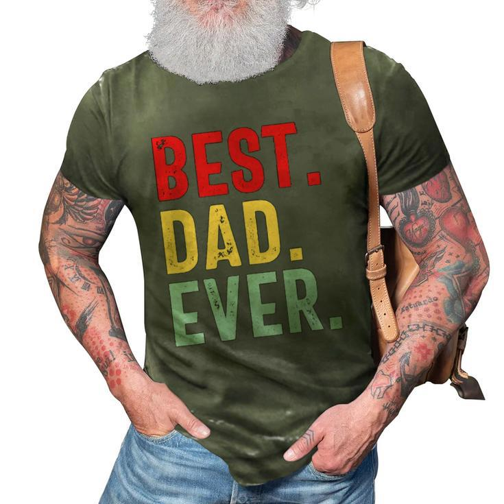Mens Retro Vintage Best Dad Ever Funny Fathers Day 3D Print Casual Tshirt