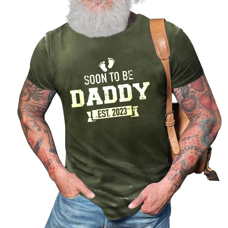 Mens Soon To Be Daddy 2023 Pregnancy Announcement 3D Print Casual Tshirt