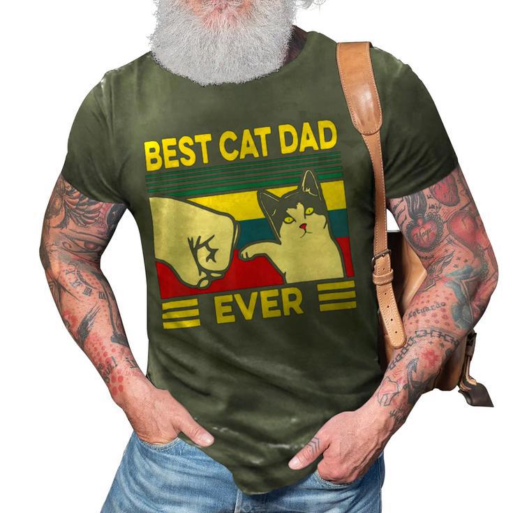 Mens Vintage Best Cat Dad Ever Bump Fit 240 Shirt 3D Print Casual Tshirt