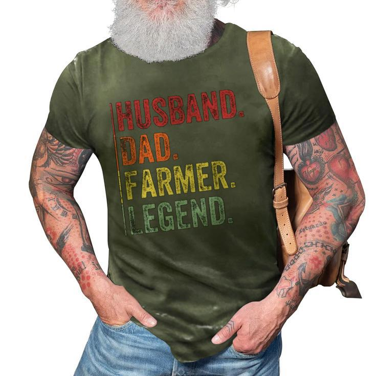 Mens Vintage Husband Dad Farmer Legend Gift For Fathers Day 3D Print Casual Tshirt