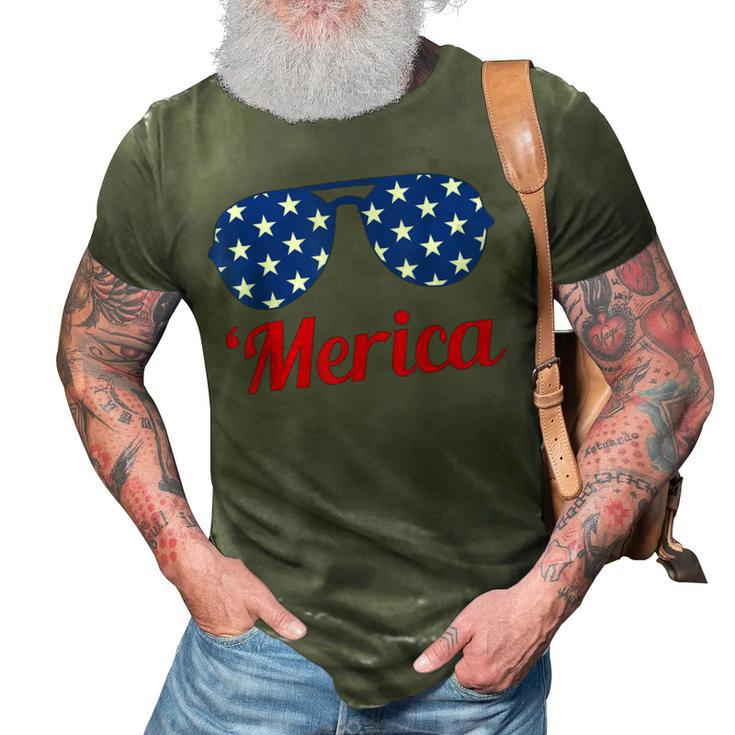Merica Patriotic American Flag Pride Fourth Of July T  V2 3D Print Casual Tshirt