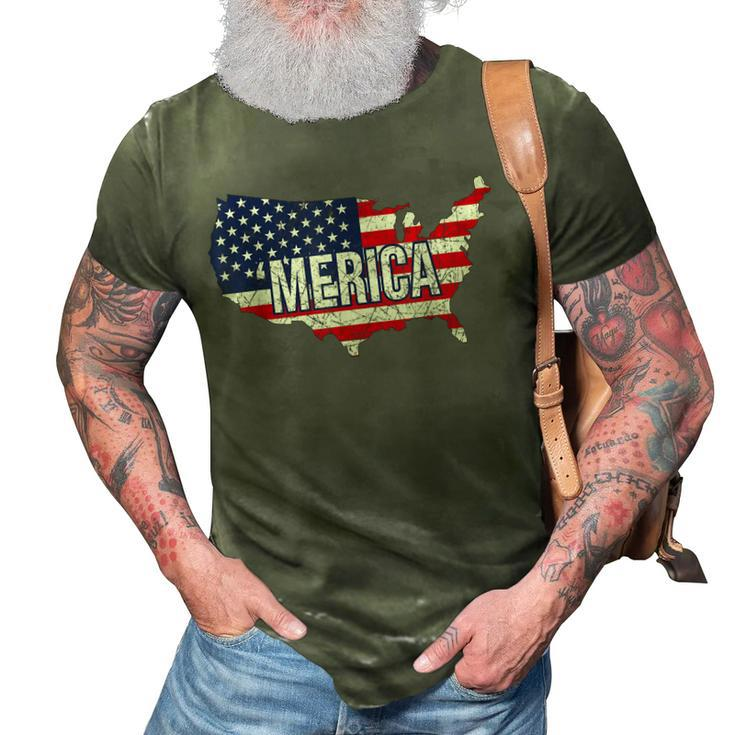 Merica Patriotic American Flag Pride Fourth Of July T  V3 3D Print Casual Tshirt