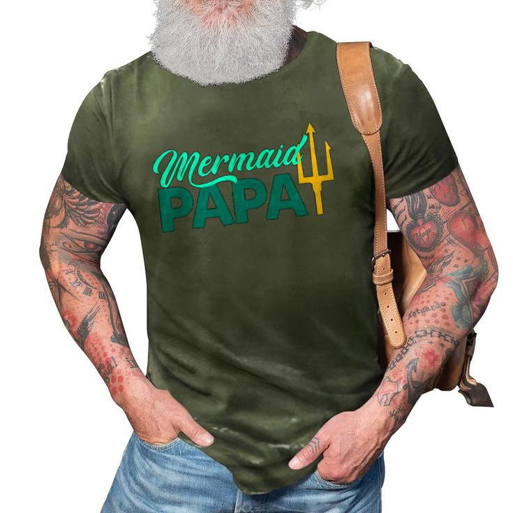 Mermaid Papa Mermaid Security Party Mens Gift 3D Print Casual Tshirt