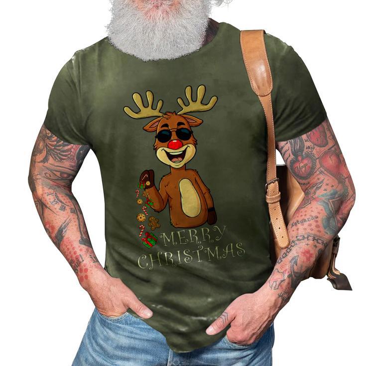 Merry Christmas Reindeer Funny Family 884 Shirt 3D Print Casual Tshirt