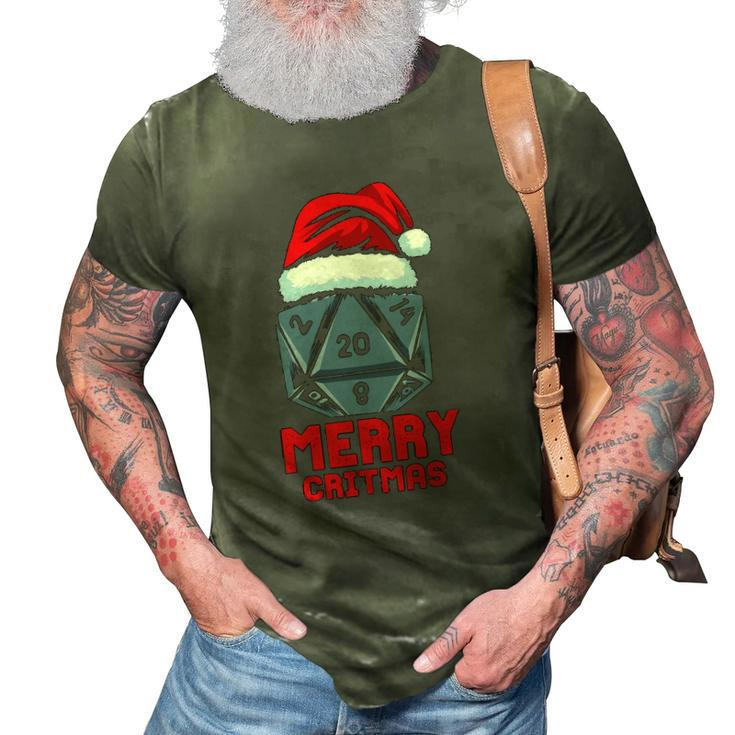 Merry Critmas D20 Tabletop Rpg Gamer - Funny Christmas 3D Print Casual Tshirt