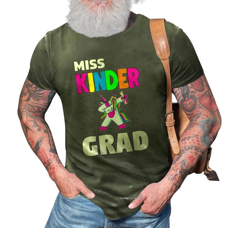 Miss Kinder Grad Kindergarten Graduation Unicorn 3D Print Casual Tshirt