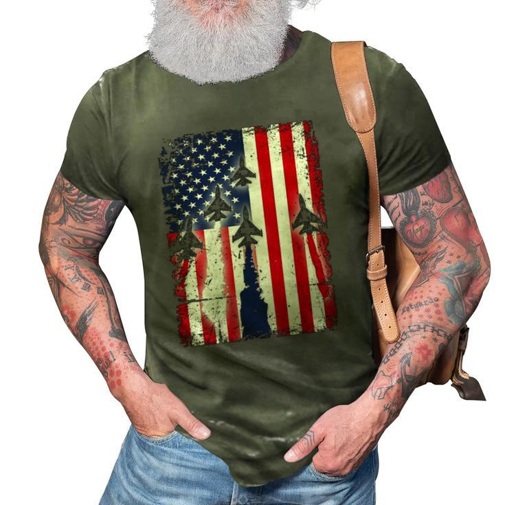 Missing Man Military Formation Patriotic Flag 3D Print Casual Tshirt