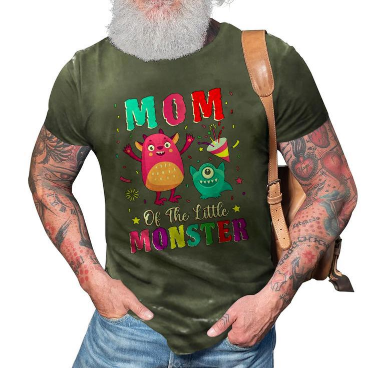 Mom Of The Little Monster Family Matching Birthday Son 3D Print Casual Tshirt