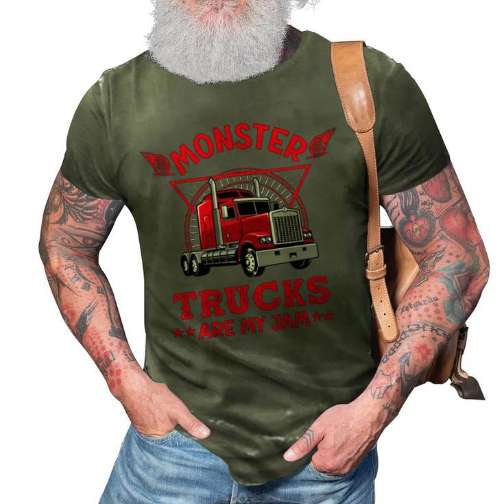 Monster Trucks Are My Jam 3D Print Casual Tshirt