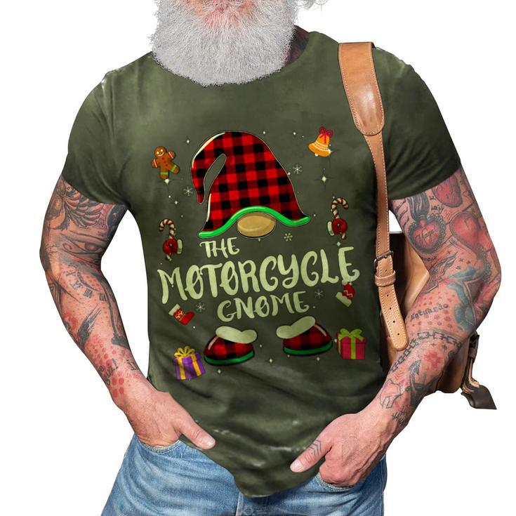 Motorcycle Gnome Buffalo Plaid Red 460 Shirt 3D Print Casual Tshirt