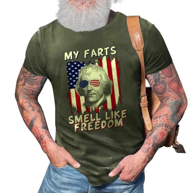 My Farts Smell Like Freedom Jefferson  4Th July Flag 3D Print Casual Tshirt