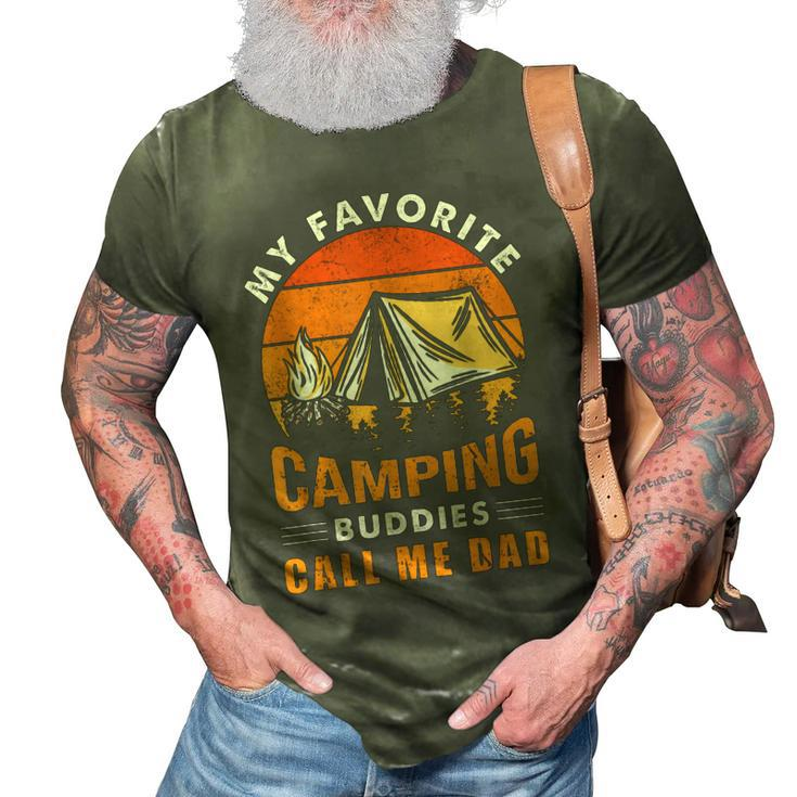 My Favorite Camping Buddies Call Me Dad Vintage Fathers Day  V3 3D Print Casual Tshirt