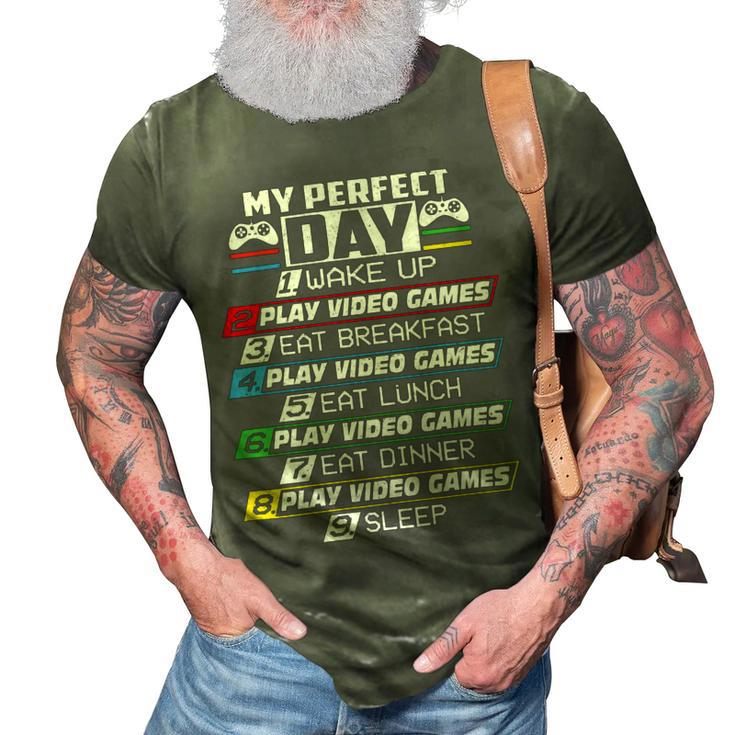 My Perfect Day Video Games Funny Cool 554 Shirt 3D Print Casual Tshirt