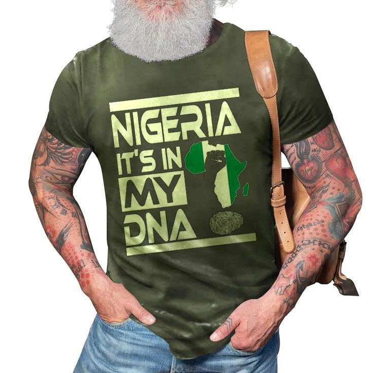 Nigeria Is In My Dna Nigerian Flag Africa Map Raised Fist 3D Print Casual Tshirt