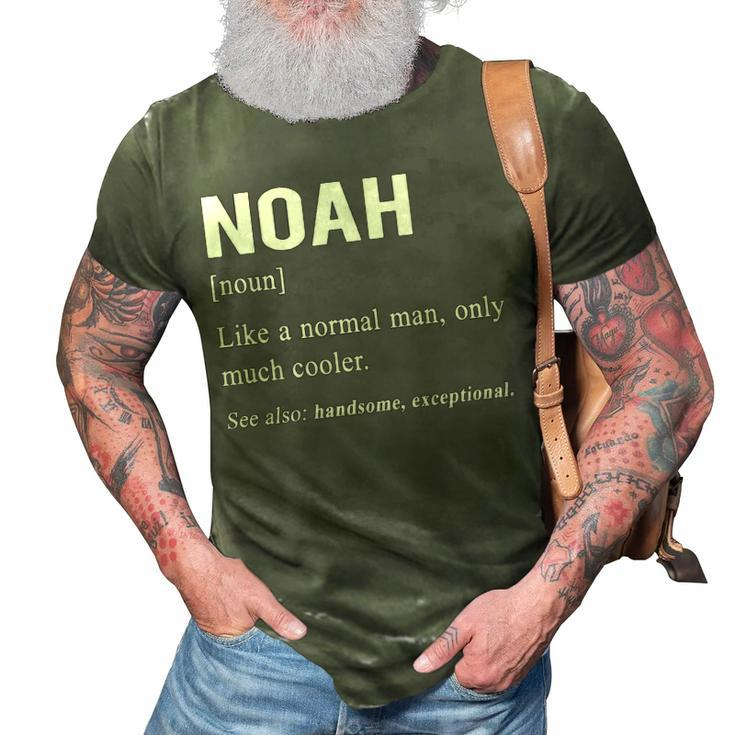 Noah Name Gift   Noah Funny Definition 3D Print Casual Tshirt