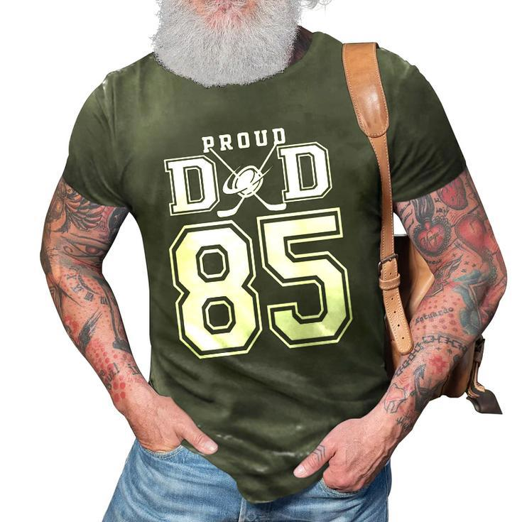 Number 85 Custom Proud Hockey Dad Personalized For Men 3D Print Casual Tshirt