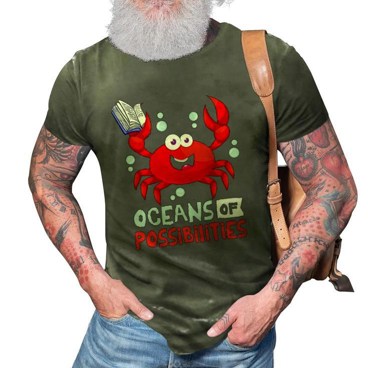 Oceans Of Possibilities Summer Reading 2022Crab 3D Print Casual Tshirt