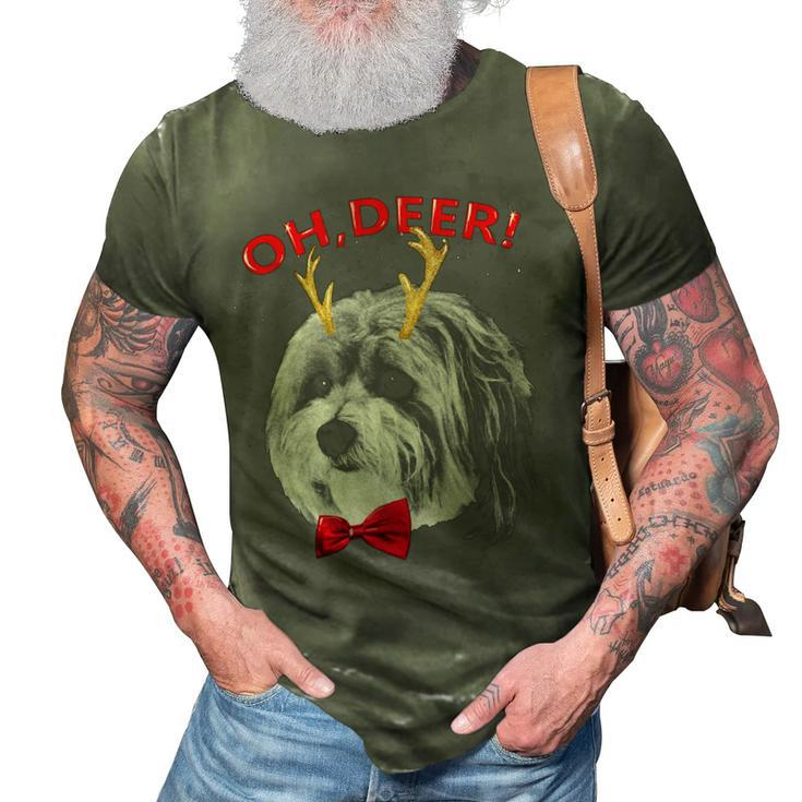Oh Deer Havanese Xmas Red Bowtie V2 3D Print Casual Tshirt