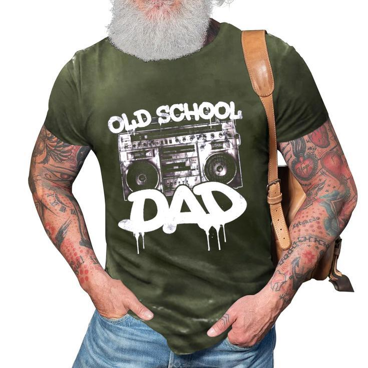 Old School Dad Boombox Old School Music 3D Print Casual Tshirt