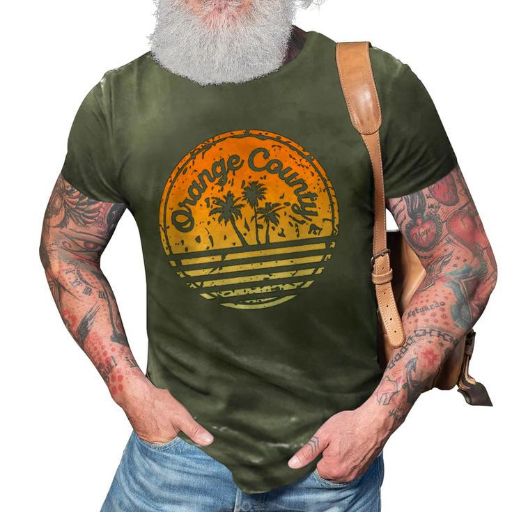 Orange County 70S Retro Surf Palm Tree 3D Print Casual Tshirt