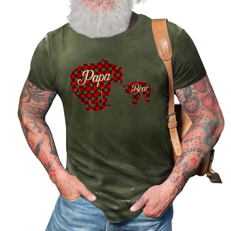 Papa Bear S Buffalo Plaid Christmas 3D Print Casual Tshirt