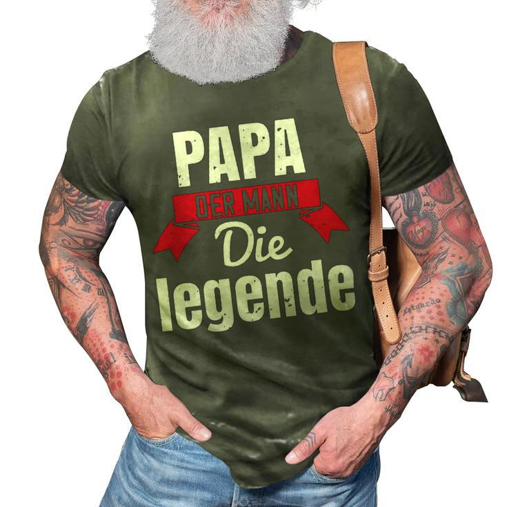 Papa Der Mann Die Legende Papa T-Shirt Fathers Day Gift 3D Print Casual Tshirt