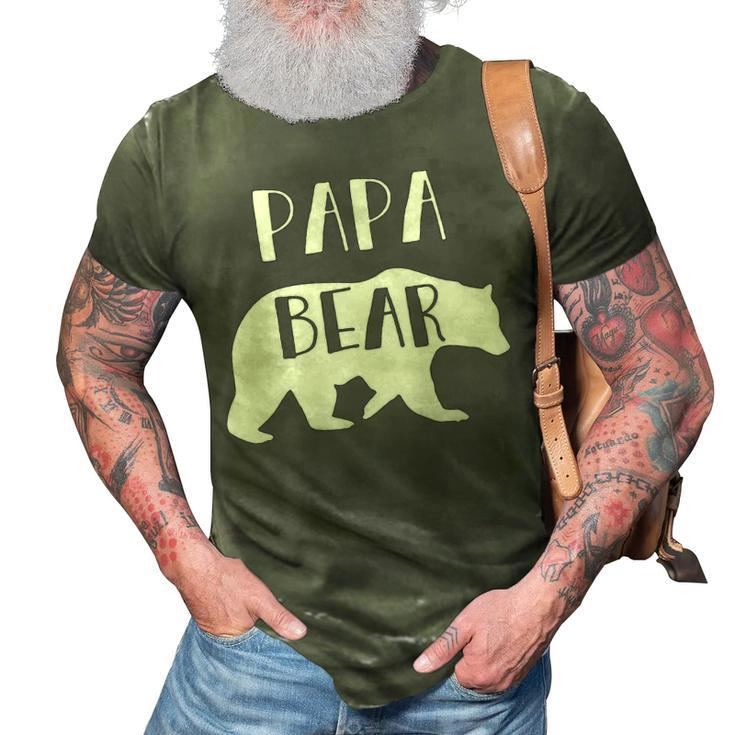 Papa Grandpa Gift   Papa Bear 3D Print Casual Tshirt