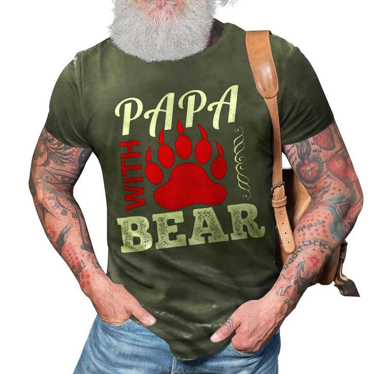 Papa With Bear Fathers Day T-Shirt 3D Print Casual Tshirt