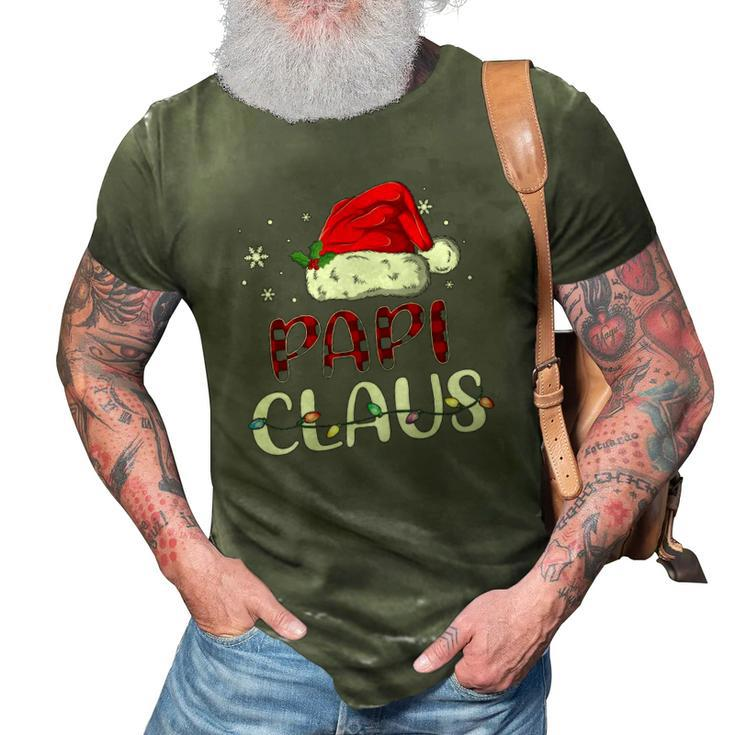 Papi Claus Christmas Santa Hat Buffalo Matching Family 3D Print Casual Tshirt