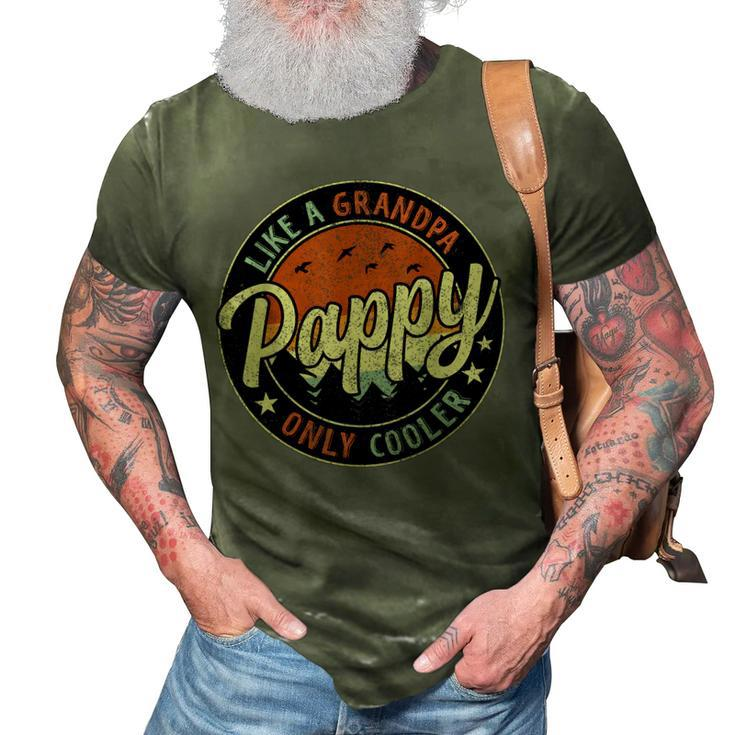 Pappy Like A Grandpa Only Cooler Vintage Retro Fathers Day  3D Print Casual Tshirt