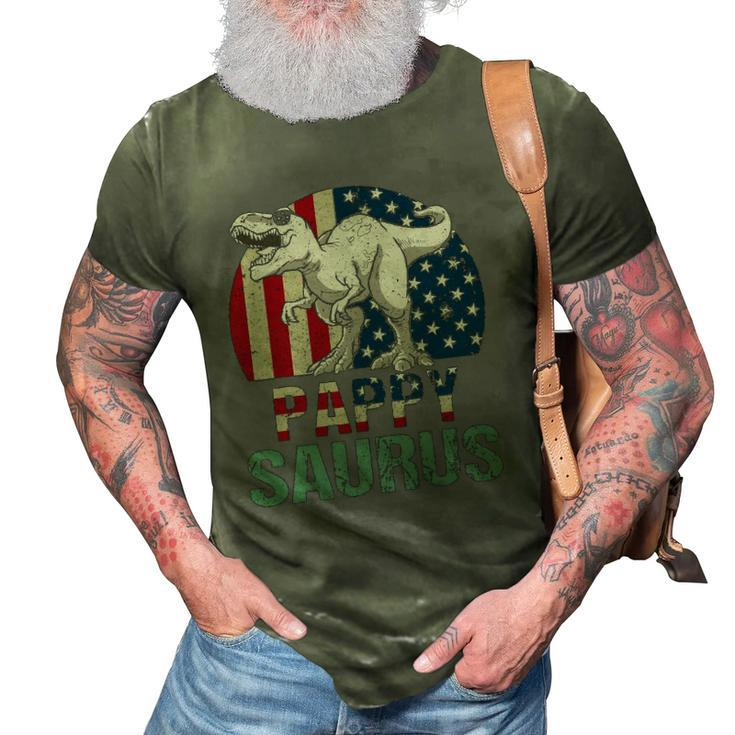 Pappysaurus Dinosaur Pappy Saurus Fathers Day 4Th Of July 3D Print Casual Tshirt