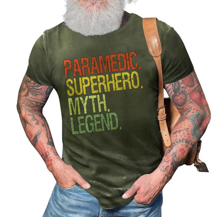 Paramedic Superhero Myth Legend Vintage Retro 3D Print Casual Tshirt